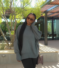 Load image into Gallery viewer, Oversized Side Slit Ribbed Sweater(Hunter Green)