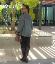 Load image into Gallery viewer, Oversized Side Slit Ribbed Sweater(Hunter Green)