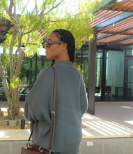 Load image into Gallery viewer, Oversized Side Slit Ribbed Sweater(Hunter Green)