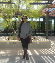 Load image into Gallery viewer, Oversized Side Slit Ribbed Sweater(Hunter Green)