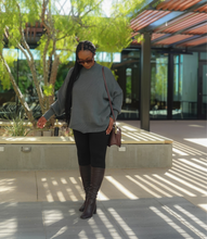 Load image into Gallery viewer, Oversized Side Slit Ribbed Sweater(Hunter Green)