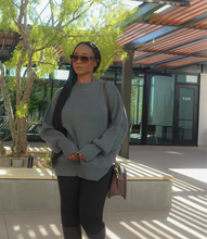 Load image into Gallery viewer, Oversized Side Slit Ribbed Sweater(Hunter Green)