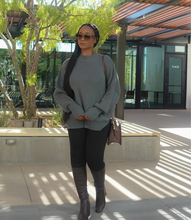 Load image into Gallery viewer, Oversized Side Slit Ribbed Sweater(Hunter Green)