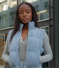 Load image into Gallery viewer, East Coast Corduroy Puffer Vest(Sky Blue)