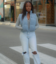 Load image into Gallery viewer, East Coast Corduroy Puffer Vest(Sky Blue)