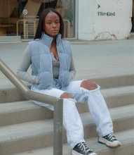 Load image into Gallery viewer, East Coast Corduroy Puffer Vest(Sky Blue)