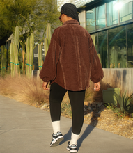 Load image into Gallery viewer, Fringe Button Down Shacket(Chocolate Brown)