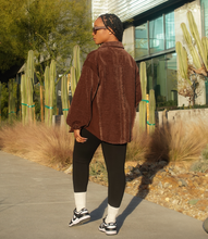 Load image into Gallery viewer, Fringe Button Down Shacket(Chocolate Brown)