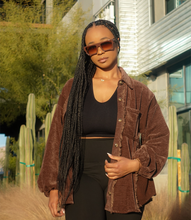 Load image into Gallery viewer, Fringe Button Down Shacket(Chocolate Brown)