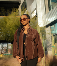 Load image into Gallery viewer, Fringe Button Down Shacket(Chocolate Brown)