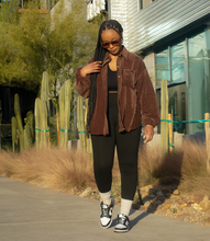 Load image into Gallery viewer, Fringe Button Down Shacket(Chocolate Brown)