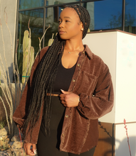 Load image into Gallery viewer, Fringe Button Down Shacket(Chocolate Brown)