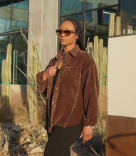 Load image into Gallery viewer, Fringe Button Down Shacket(Chocolate Brown)