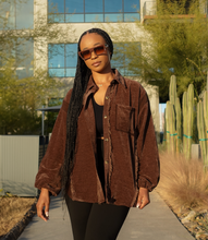 Load image into Gallery viewer, Fringe Button Down Shacket(Chocolate Brown)