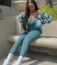 Load image into Gallery viewer, Out & About Ribbed Jumpsuit(Teal)