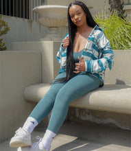 Load image into Gallery viewer, Stormy Weather Flannel Jacket(Teal)