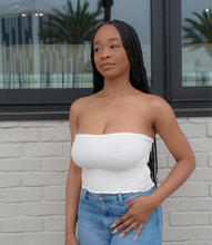 Load image into Gallery viewer, "What The Smock" Strapless Top(White)