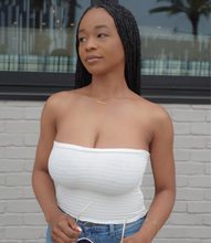 Load image into Gallery viewer, "What The Smock" Strapless Top(White)