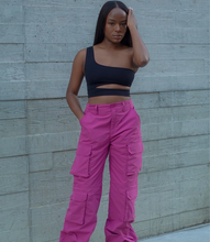 Load image into Gallery viewer, Ready To Roll Cargo Pants(Magenta)