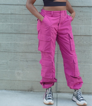 Load image into Gallery viewer, Ready To Roll Cargo Pants(Magenta)