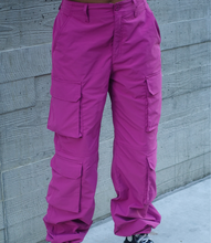 Load image into Gallery viewer, Ready To Roll Cargo Pants(Magenta)