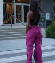 Load image into Gallery viewer, Ready To Roll Cargo Pants(Magenta)