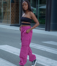 Load image into Gallery viewer, Ready To Roll Cargo Pants(Magenta)