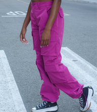 Load image into Gallery viewer, Ready To Roll Cargo Pants(Magenta)