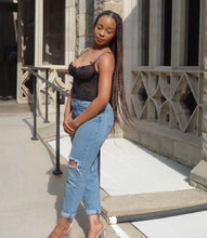 Load image into Gallery viewer, Brielle 3D Butterfly Mesh Top(Black)