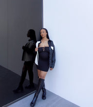 Load image into Gallery viewer, Spotlight Colorblock Leather Shacket(Black/White)