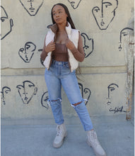 Load image into Gallery viewer, Reversible Puffer Vest(Cocoa/Cream)