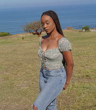 Load image into Gallery viewer, Adele Floral Lace Up(Sea Foam)