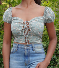 Load image into Gallery viewer, Adele Floral Lace Up(Sea Foam)