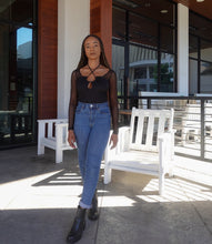 Load image into Gallery viewer, Concert Night Mesh Sleeve Bodysuit(Black)