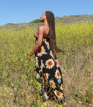 Load image into Gallery viewer, Field Of Gold Sunflower Maxi Dress(Black)