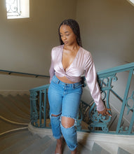 Load image into Gallery viewer, Don't Get It Twisted Satin Top(Mauve)