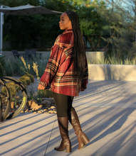 Load image into Gallery viewer, Bordeaux Bliss Shacket(Burgundy/Tan)
