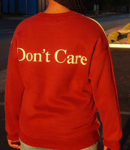 Don't Know, Don't Care Crewneck(Cherry/Off White)