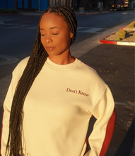 Load image into Gallery viewer, Don&#39;t Know, Don&#39;t Care Crewneck(Cherry/Off White)
