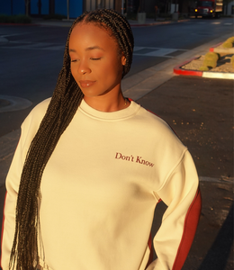 Don't Know, Don't Care Crewneck(Cherry/Off White)