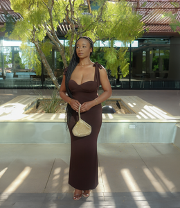 Embracing Elegance Maxi Dress(Rich Brown)