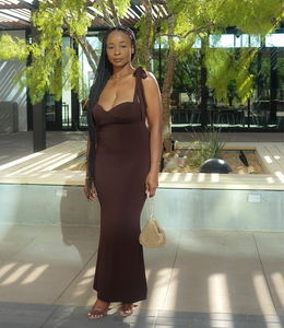 Embracing Elegance Maxi Dress(Rich Brown)