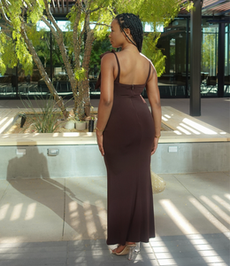 Embracing Elegance Maxi Dress(Rich Brown)