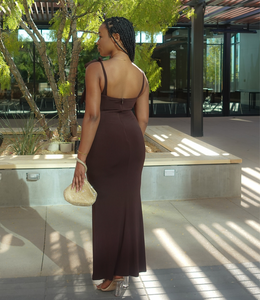 Embracing Elegance Maxi Dress(Rich Brown)