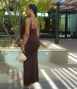 Embracing Elegance Maxi Dress(Rich Brown)