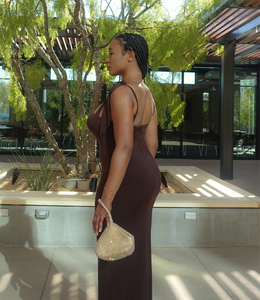 Embracing Elegance Maxi Dress(Rich Brown)