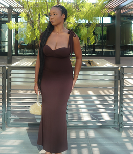 Embracing Elegance Maxi Dress(Rich Brown)