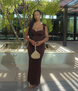 Embracing Elegance Maxi Dress(Rich Brown)