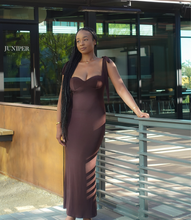 Load image into Gallery viewer, Embracing Elegance Maxi Dress(Rich Brown)
