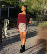 Load image into Gallery viewer, Merlot Muse Off Shoulder Fuzzy Sweater(Merlot)
